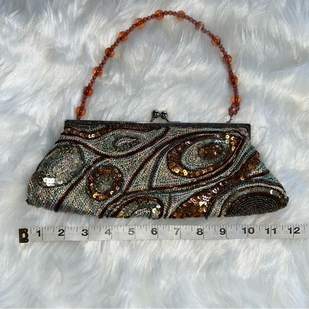 Gold Iridescent Rhinestone‎ Evening Bag Sparkly Y2K Glam a801